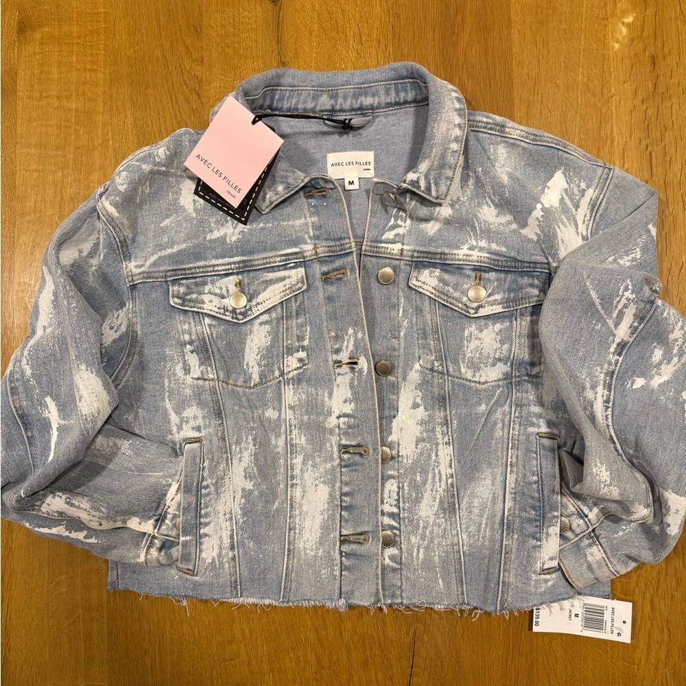 NWT~Avec Les Filles~Light Blue Denim Jacket